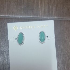 Kendra Scott Teal Earrings with Silver Accents